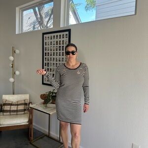 Striped Black and White Dress